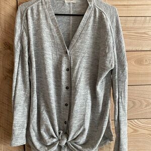 Gray Button-Up Cardigan